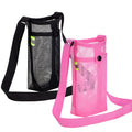 Mesh water bottle carrier with shoulder strap