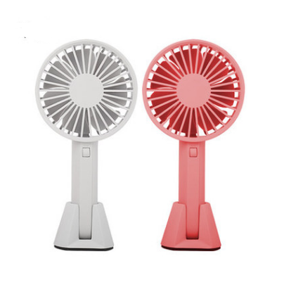 Mini Handheld Fan, Pink and Light Grey