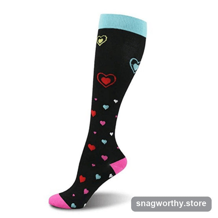 StrideSupport Compression Socks hearts pattern | Snagworthy.store