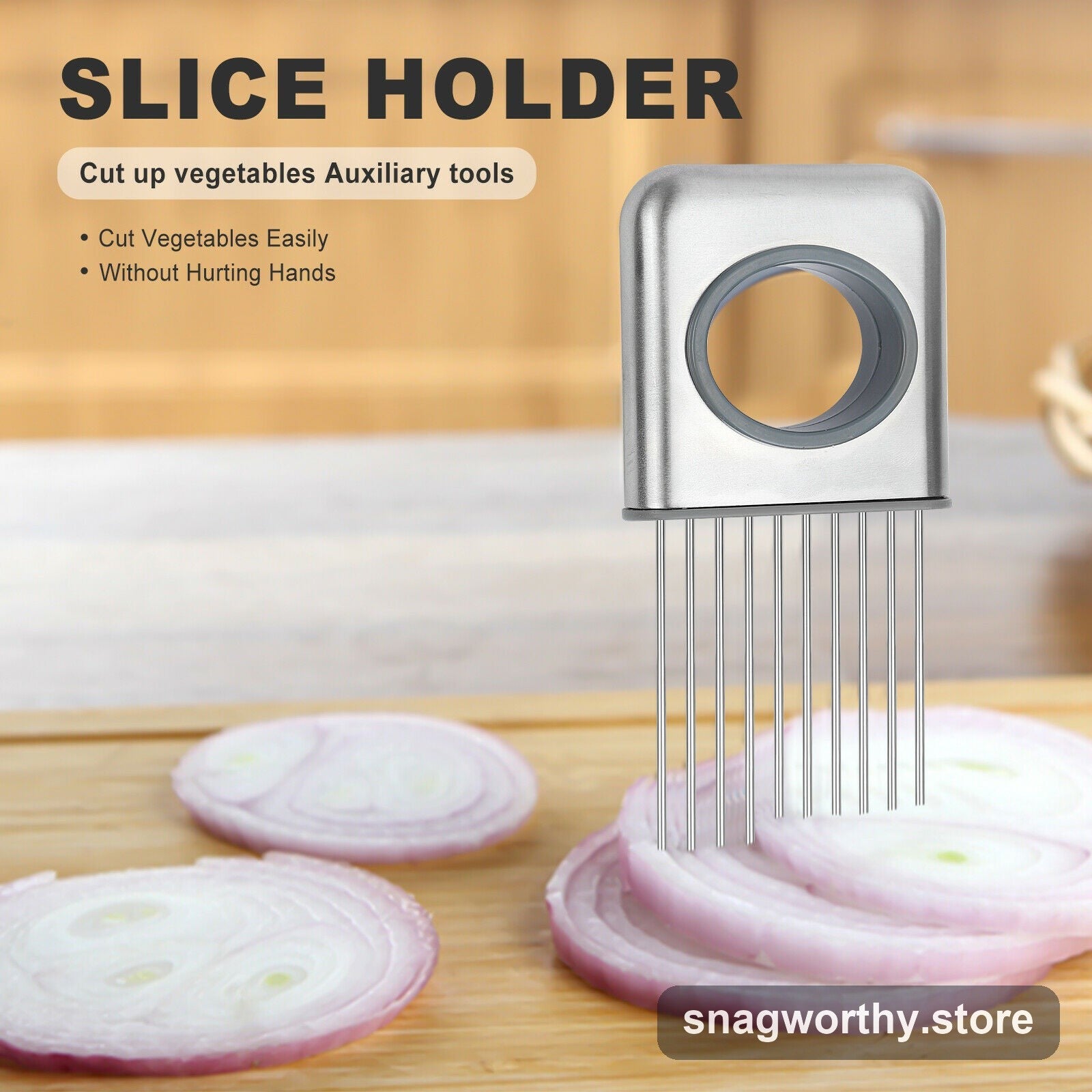 Onion holder slicer in use | Snagworthy.store