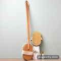 Natural bristle dry body brush with wood handle