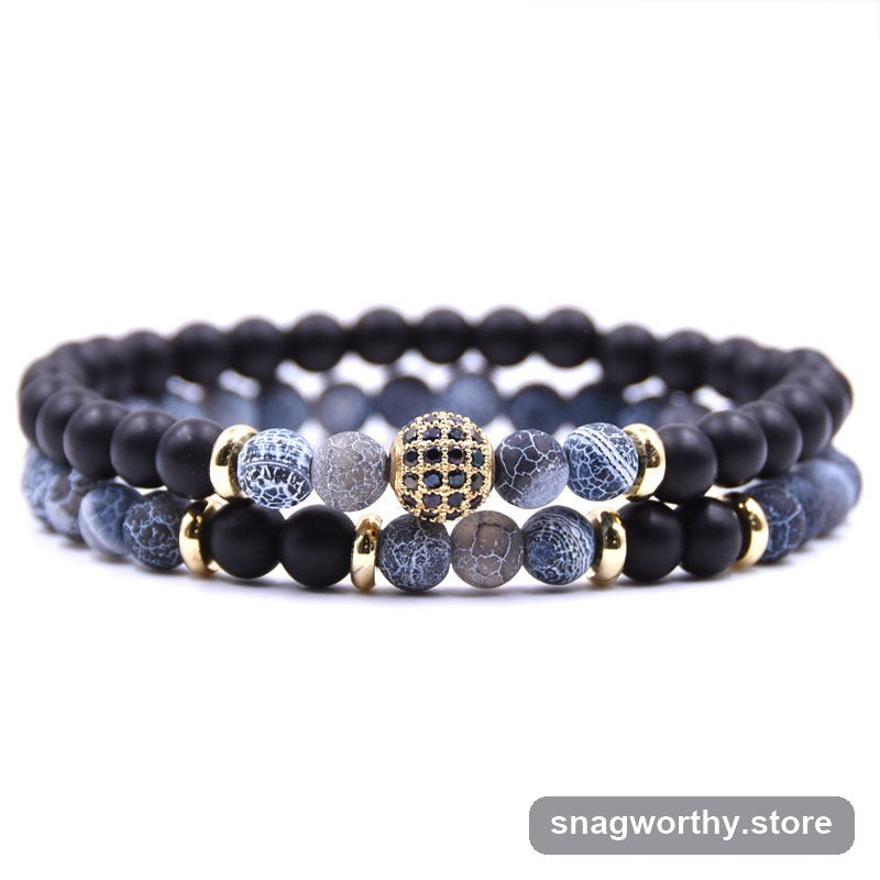 StoneStack natural stone bead bracelet set