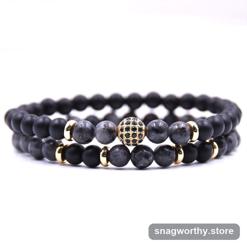 StoneStack bracelet set black stone