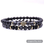 StoneStack bracelet set black stone
