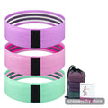 Fabric mini loop resistance bands set of 3 with carry bag