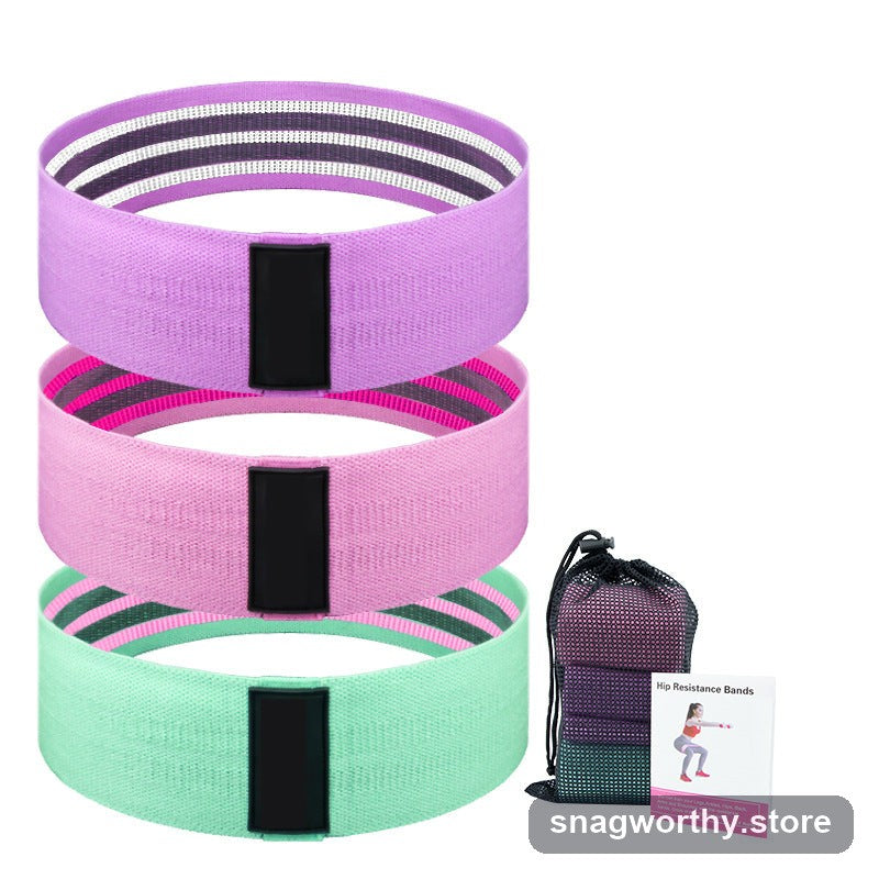 Fabric mini loop resistance bands set of 3 with carry bag