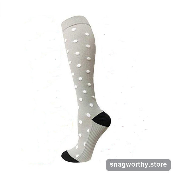StrideSupport Compression Socks grey dot pattern | Snagworthy.store