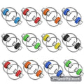 Twelve colour variants of the bike-chain gear ring fidget toy laid out in a grid | Snagworthy.store
